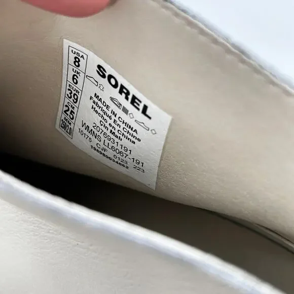 SOREL Brex Chelsea Zip Booties 8 NWT Boot Ankle White Platform Heel Leather - Picture 4 of 9